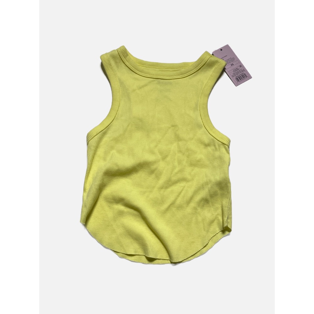Wild‎ Fable Tank Top Womens L Yellow Ribbed Racerback Casual Basic Neon Summer
